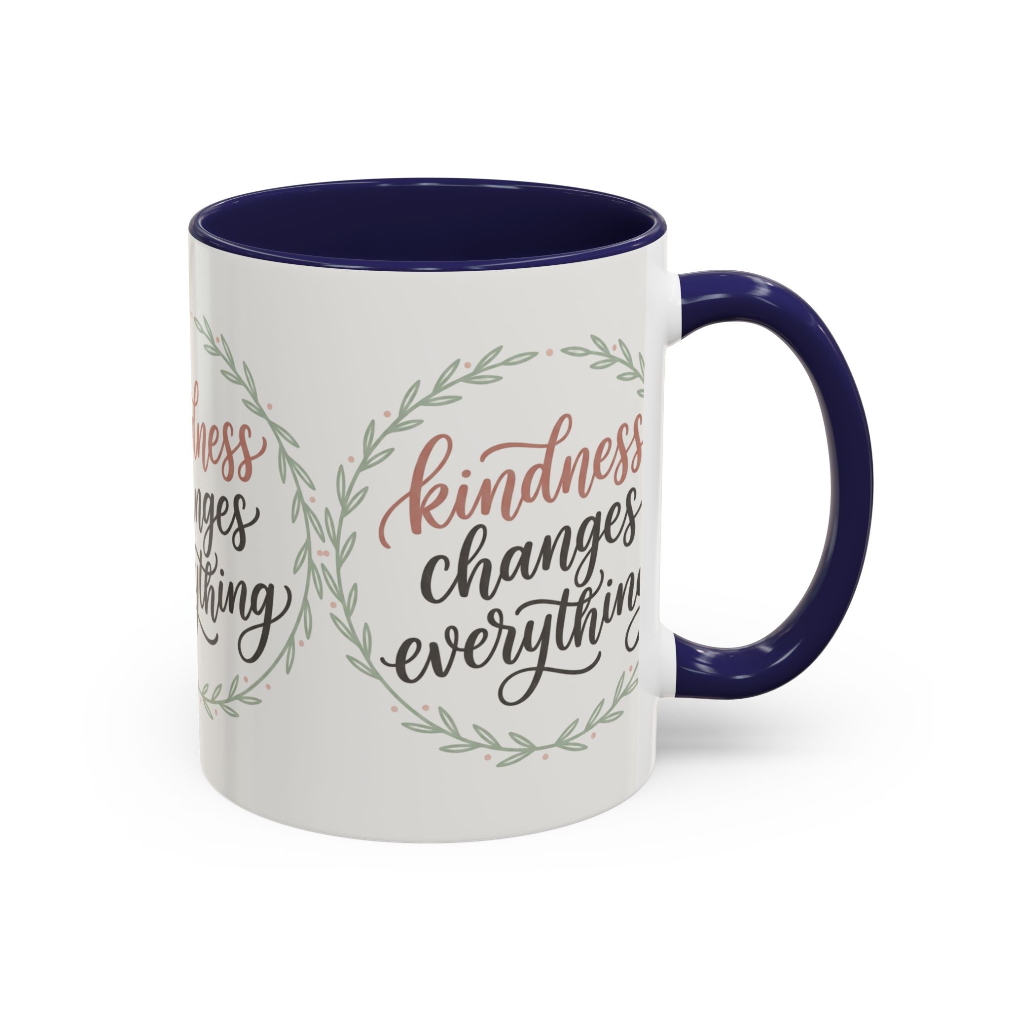 Kindness Changes Everything Accent Coffee Mug | Inspirational Ceramic Mug | Faith Freedom Creations