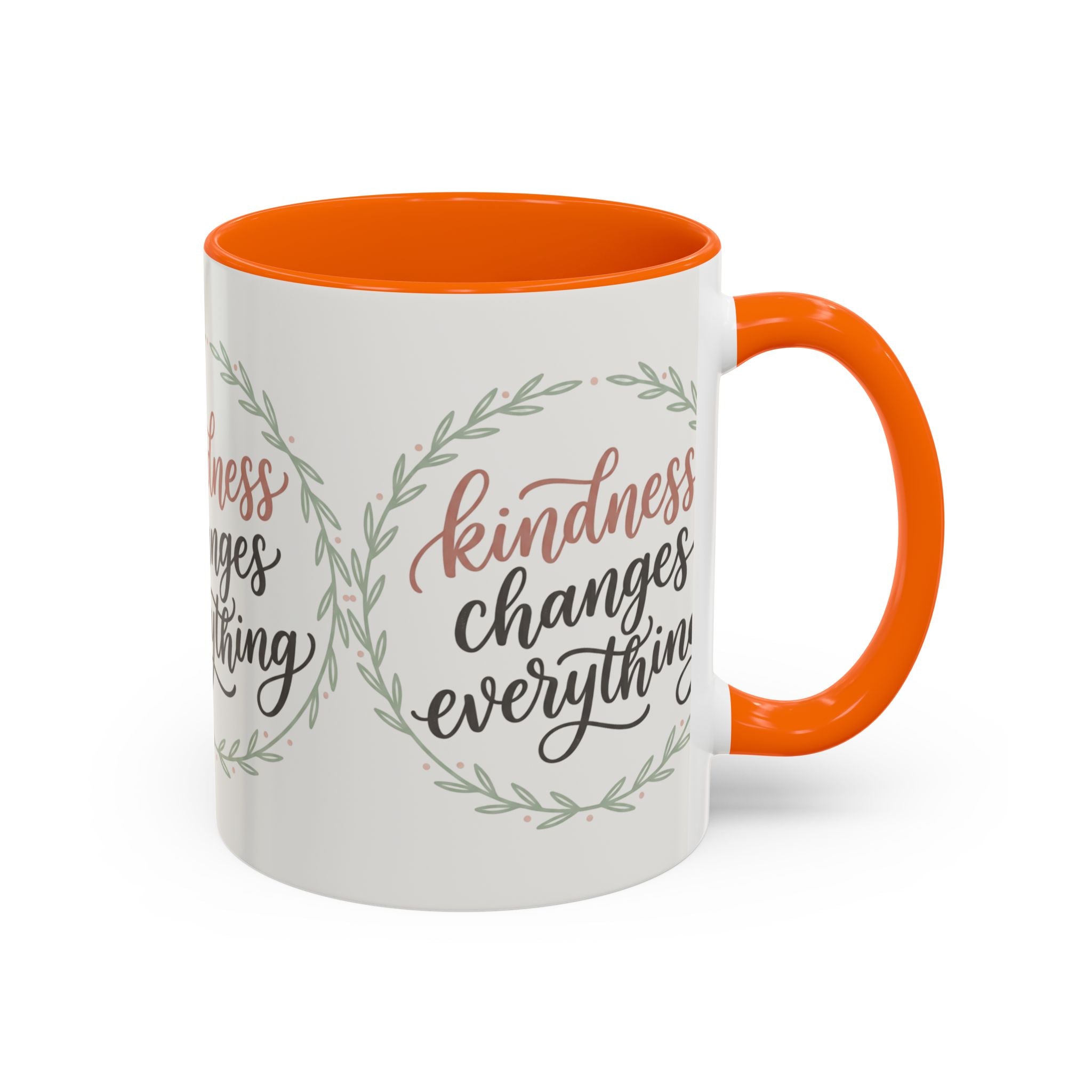 Kindness Changes Everything Accent Coffee Mug | Inspirational Ceramic Mug | Faith Freedom Creations