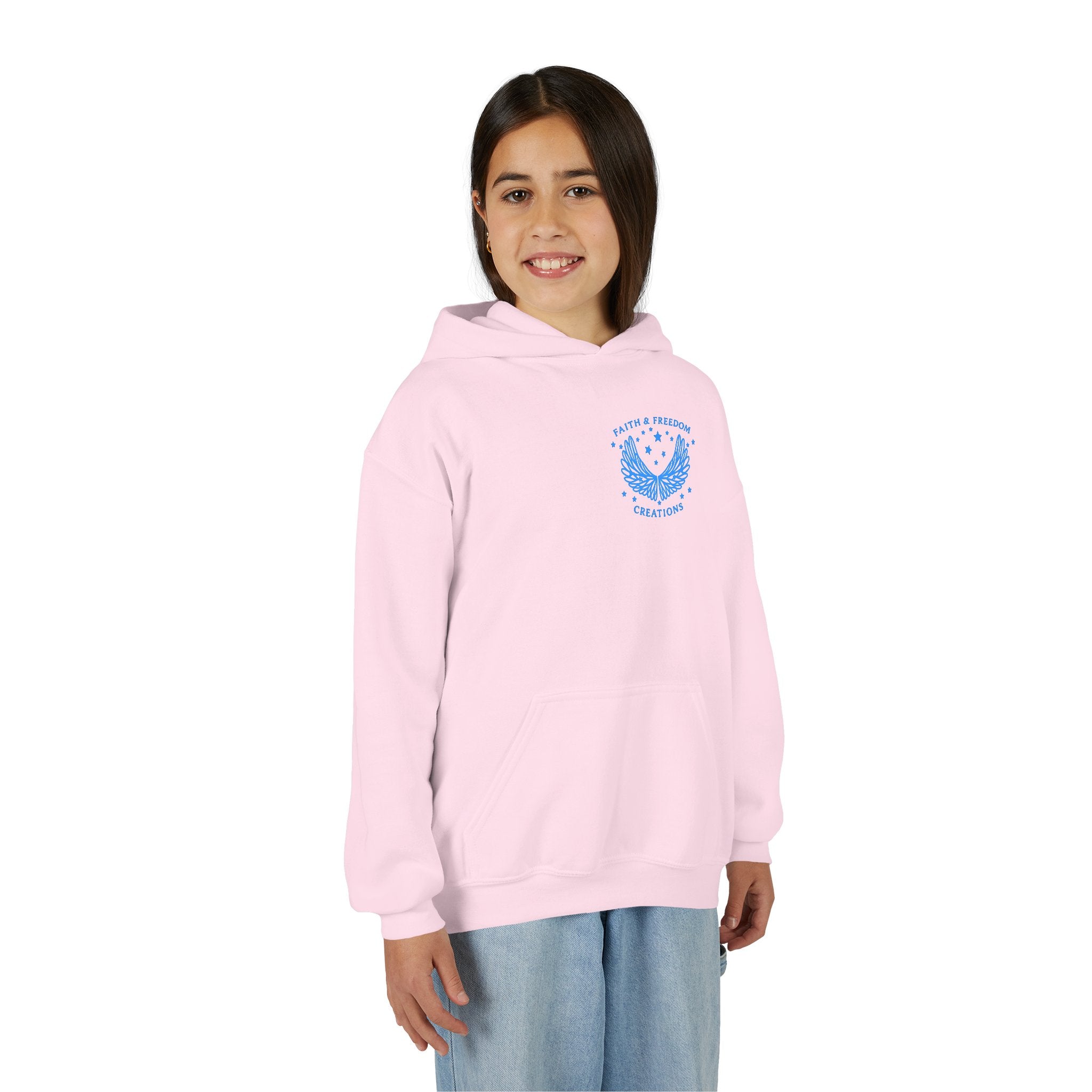 Youth “Be Kind to One Another” Hoodie – Cute Bunny Night Sky Scripture Sweatshirt