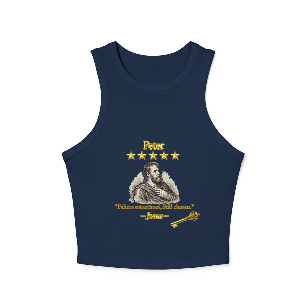 Peter – Racer Tank | “Loving Review by Jesus” 5-Star Graphic – Five-Star Faith Series