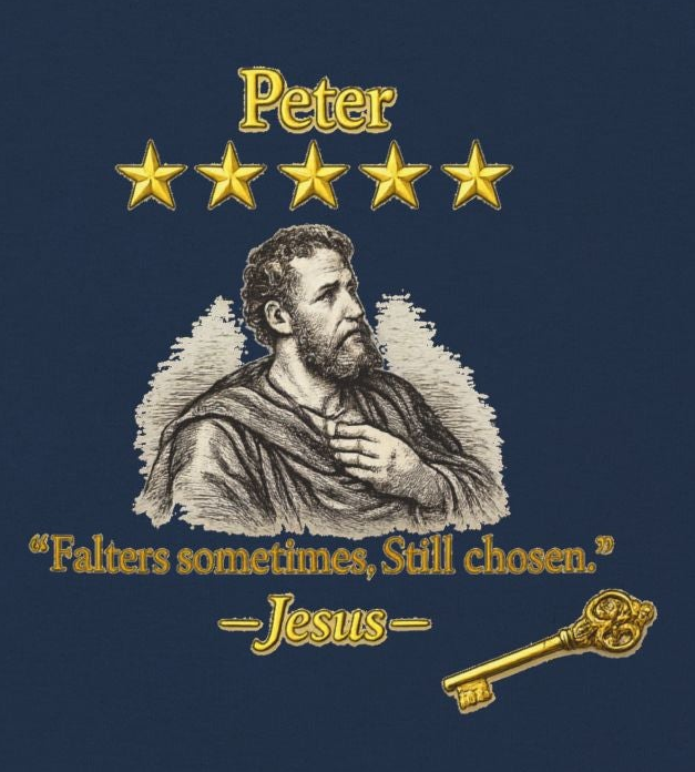 Peter – Racer Tank | “Loving Review by Jesus” 5-Star Graphic – Five-Star Faith Series