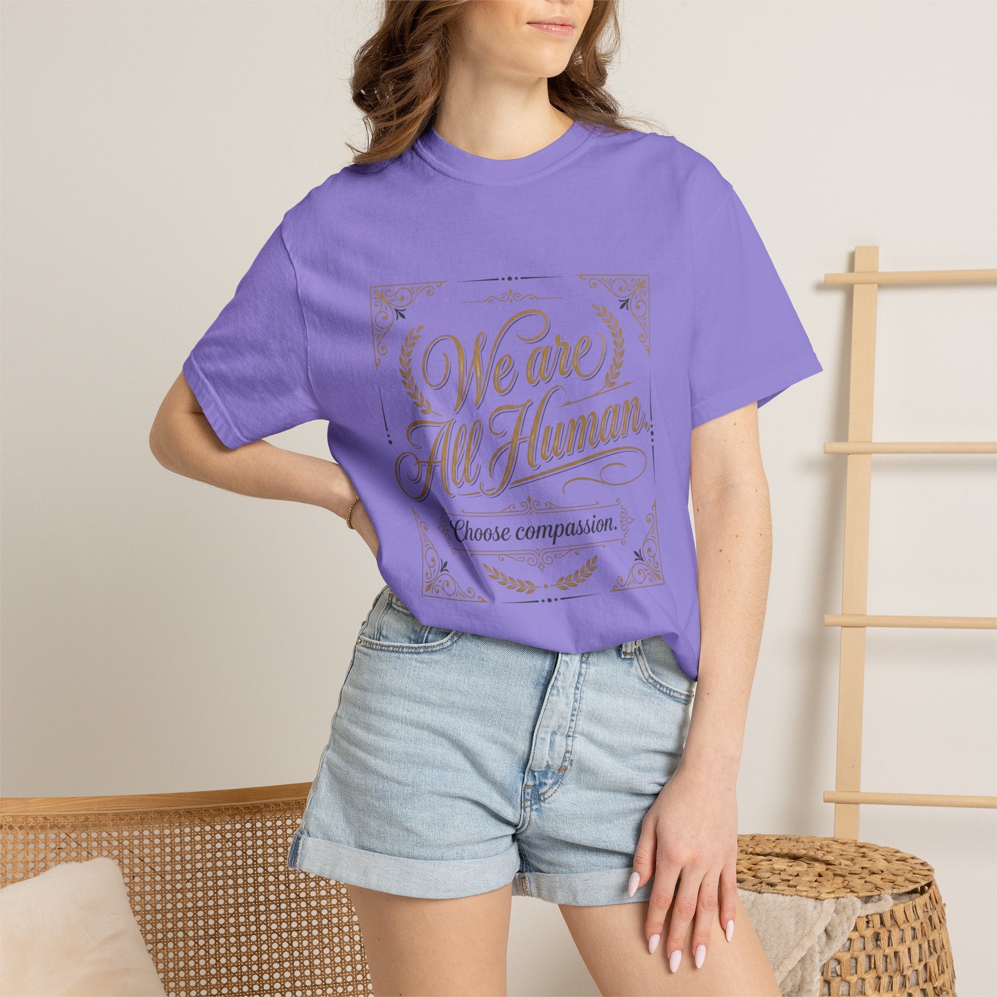 We Are All Human T-Shirt – “Choose Compassion” Inspirational Graphic Tee