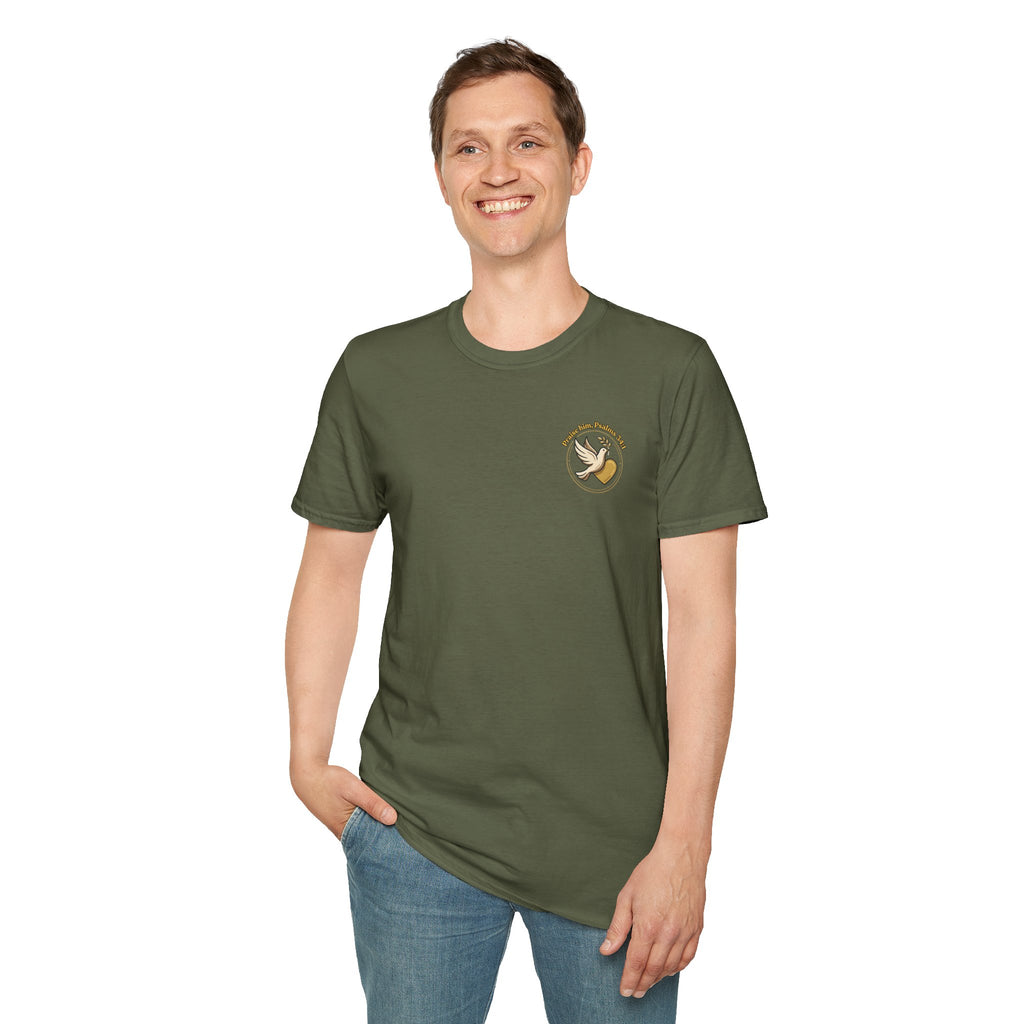 Dove of Peace Pocket T-Shirt | Pray Love Remember Christian Tee | Faith Freedom Creations