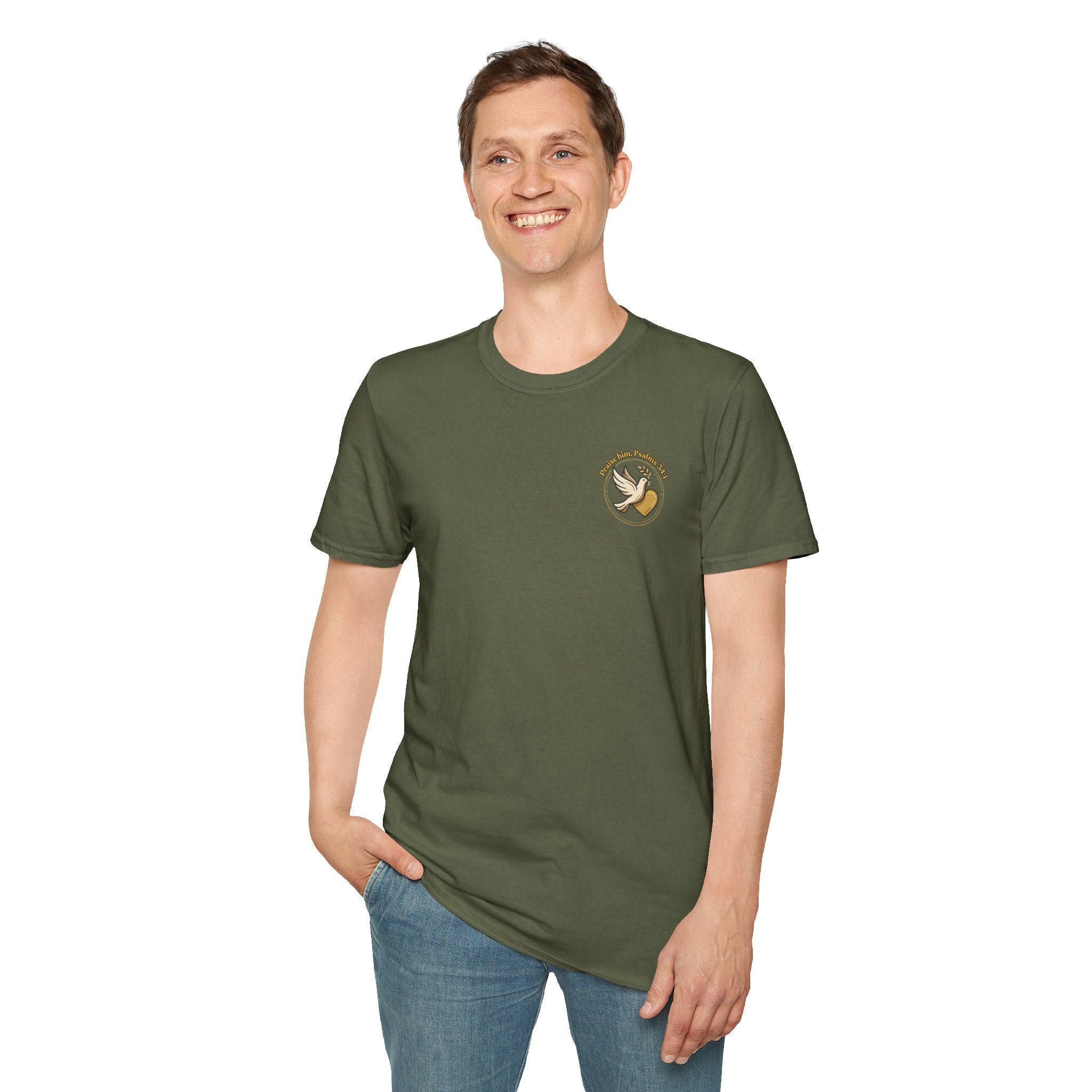 Dove of Peace Pocket T-Shirt | Pray Love Remember Christian Tee | Faith Freedom Creations
