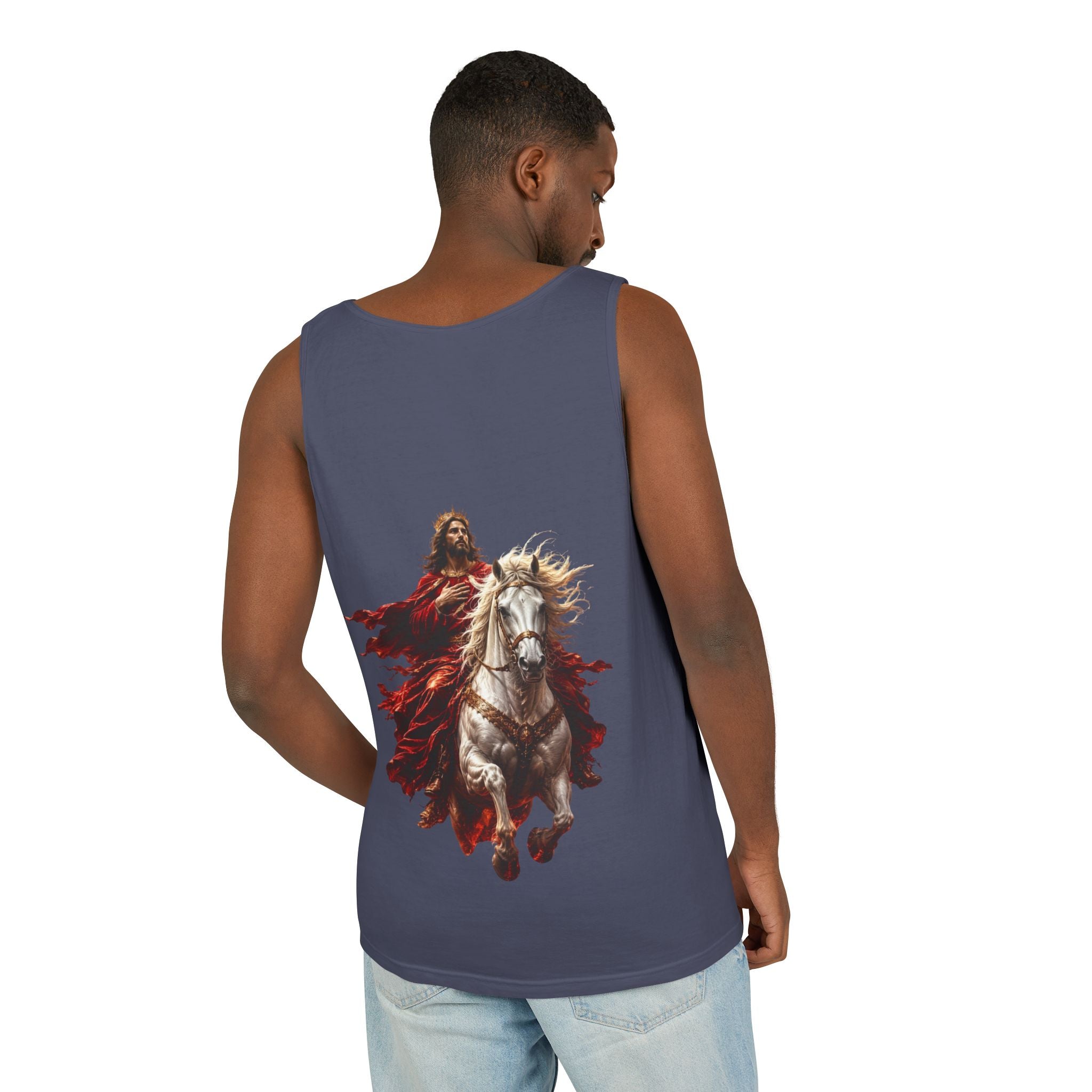 Jesus Second Coming Tank Top | Jesus on White Horse Christian Tank | Inspirational Faith Apparel