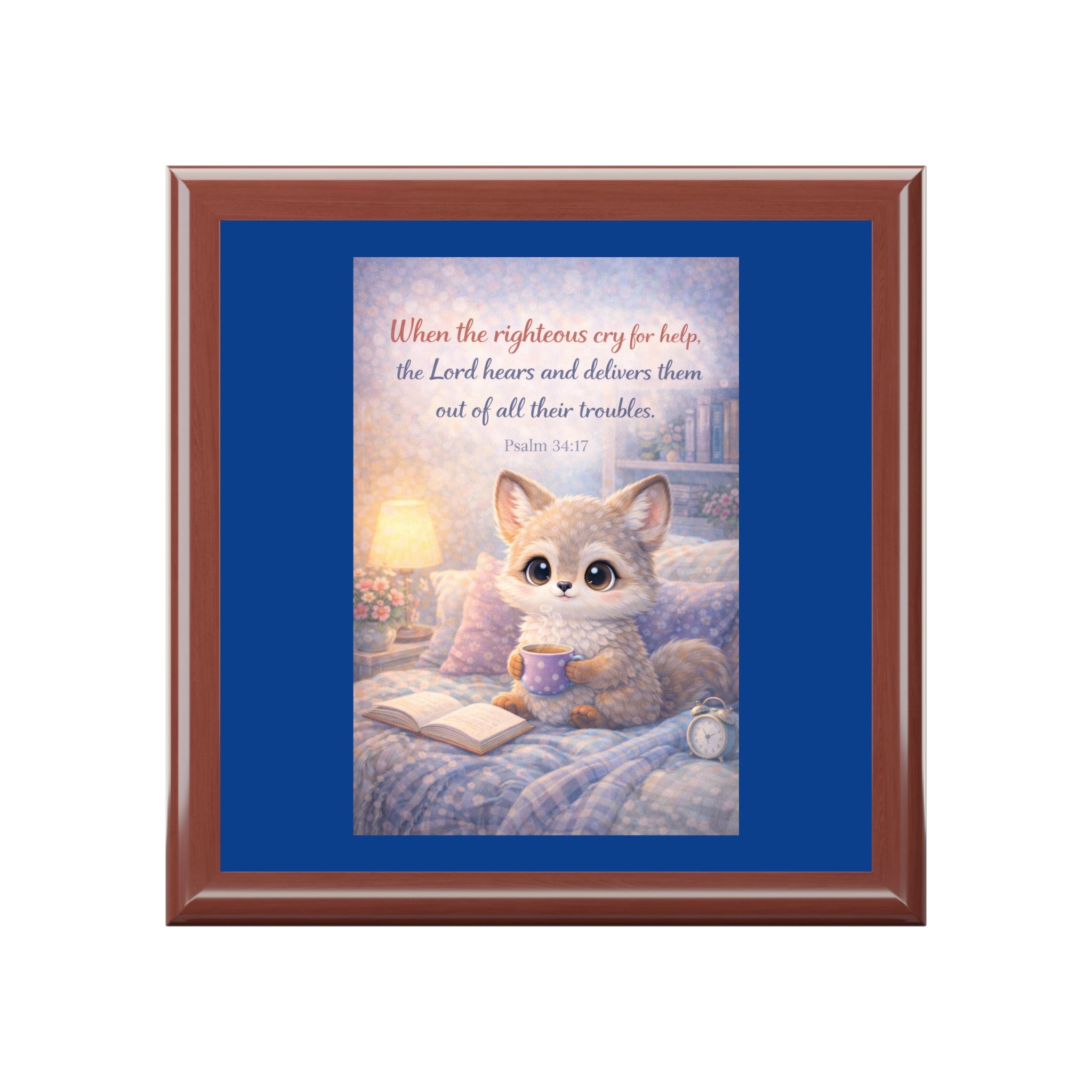 The Righteous Cry Out - Cozy Kitten Jewelry Box with Psalm 34:17