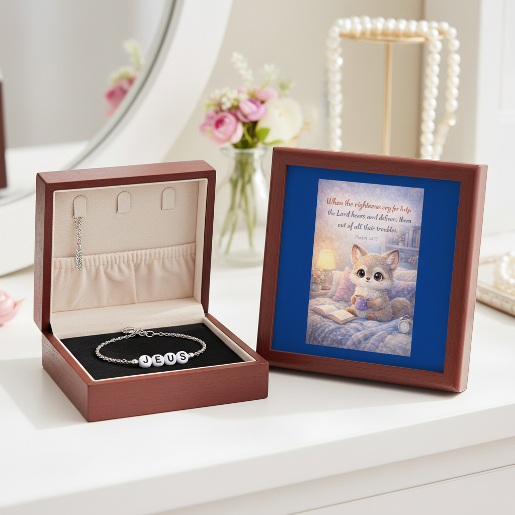 The Righteous Cry Out – Cozy Fox Cub Jewelry Box | Psalm 34:17