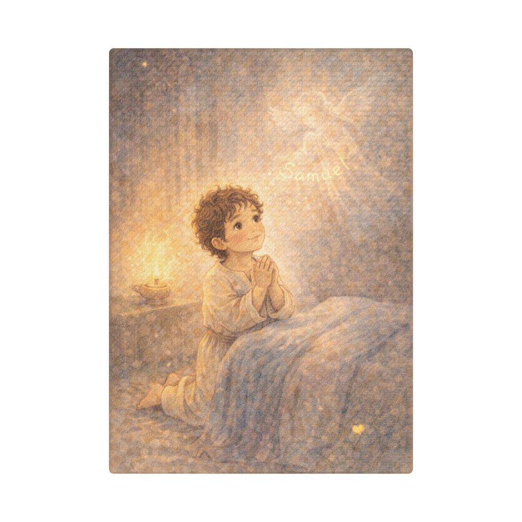 Samuel Listens to God Canvas — 1 Samuel 3:10 Scripture Wall Art