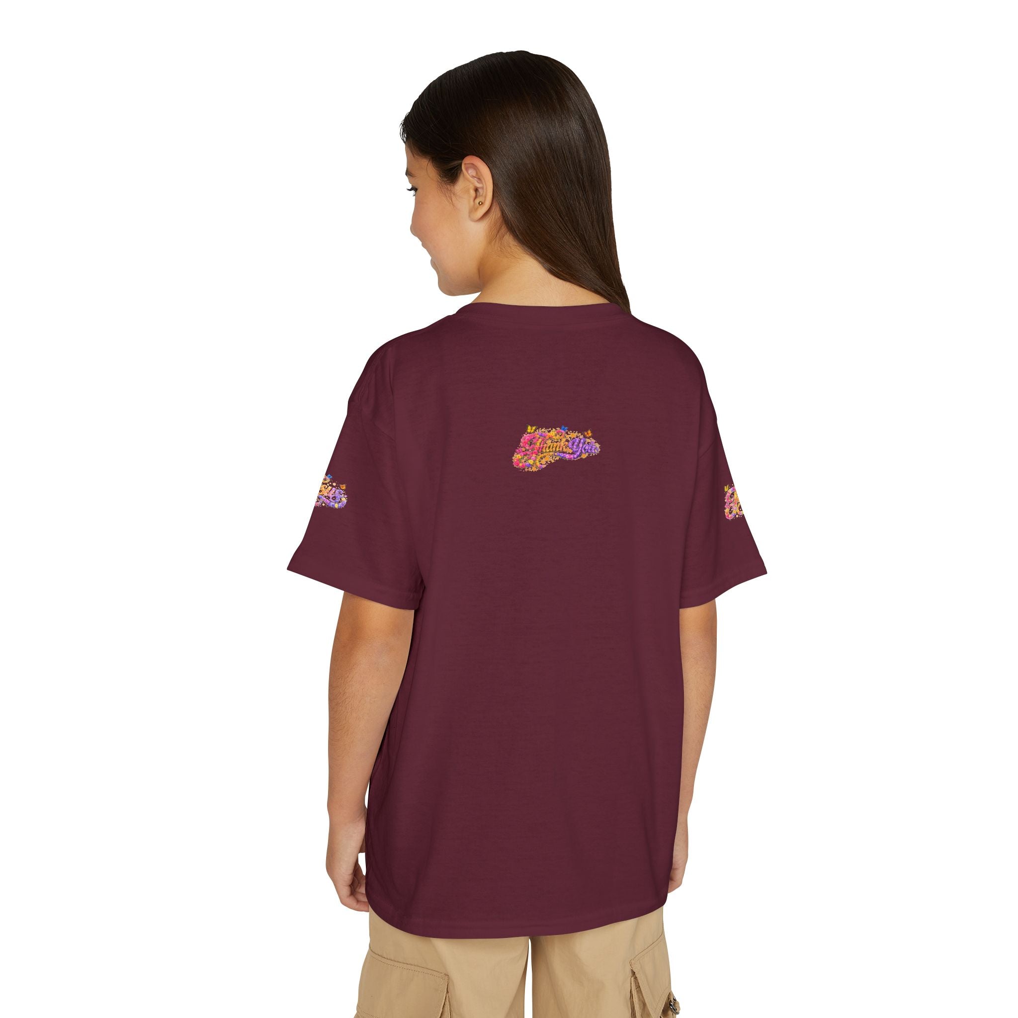 Youth Jesus Floral Butterfly T-Shirt – Christian Kids Faith Tee | Gratitude Sneaker Style Shirt