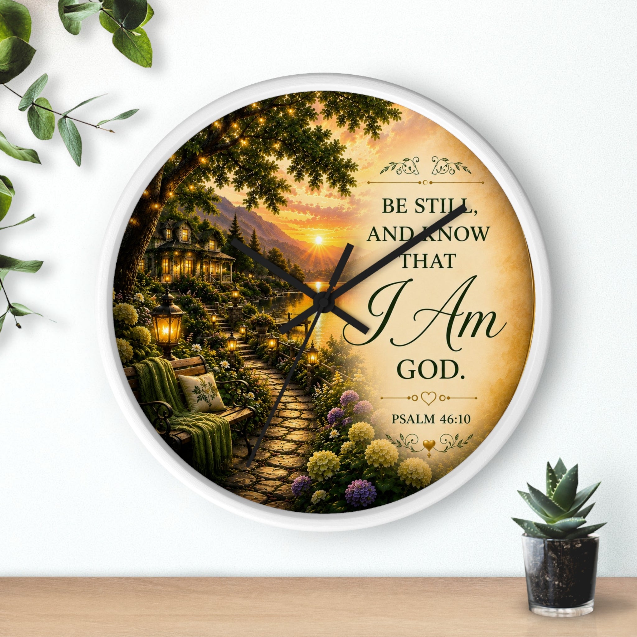 Psalm 46:10 Wall Clock | Be Still and Know Christian Scripture Clock | Inspirational Faith Decor