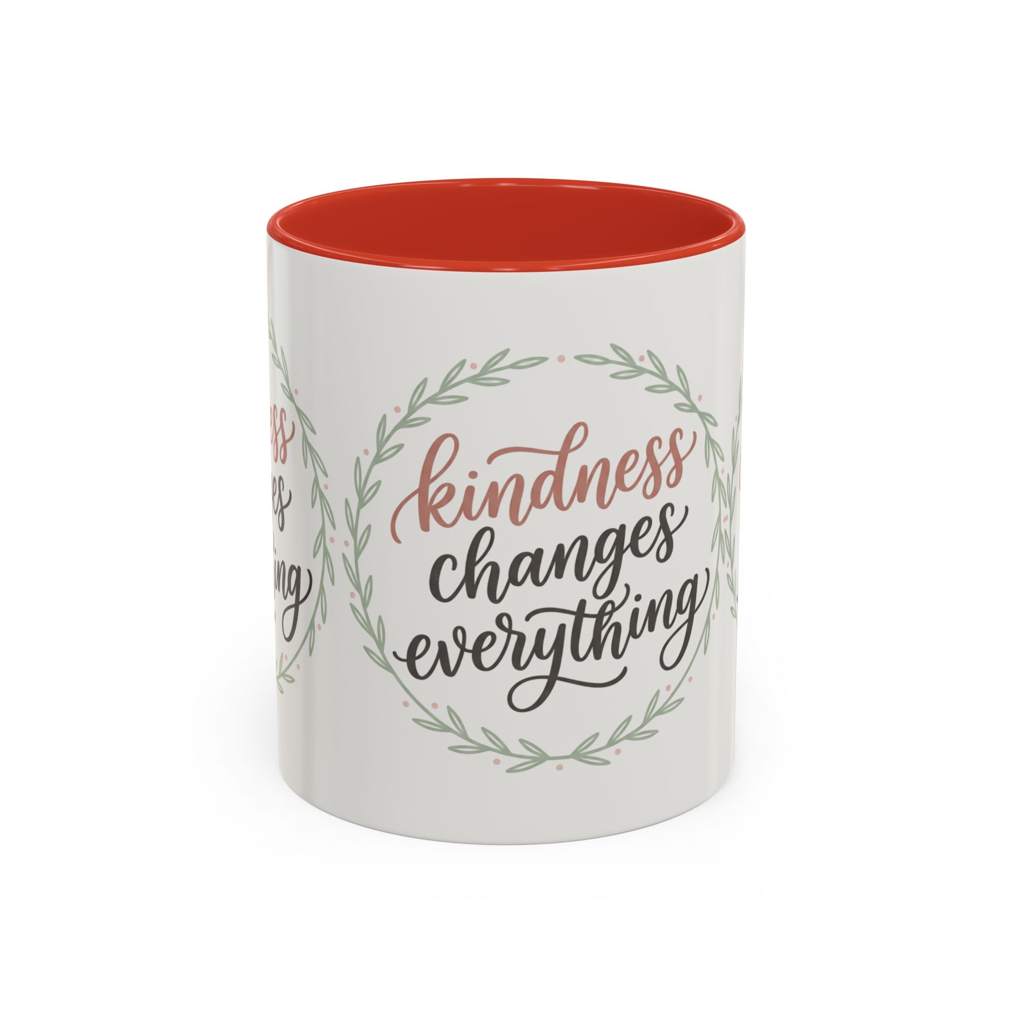 Kindness Changes Everything Accent Coffee Mug | Inspirational Ceramic Mug | Faith Freedom Creations
