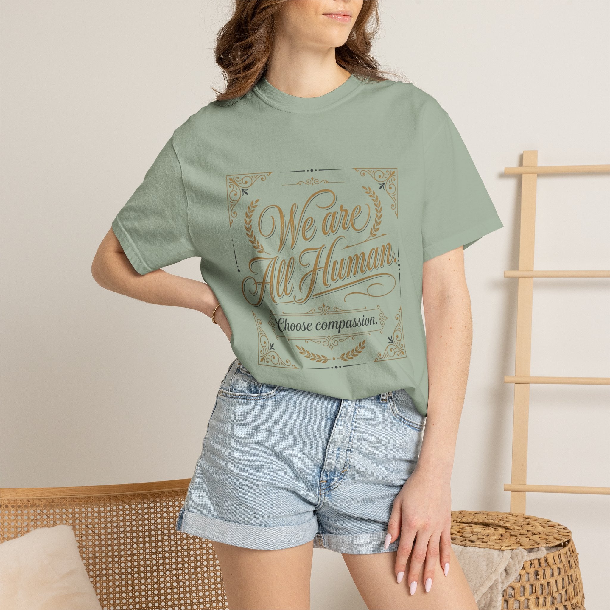 We Are All Human T-Shirt – “Choose Compassion” Inspirational Graphic Tee