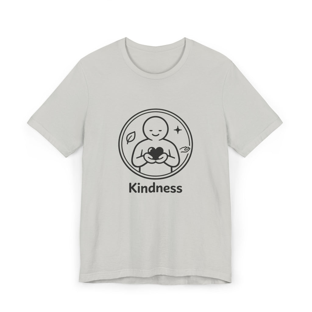 Kindness Minimalist T-Shirt | Inspirational Heart Emblem Tee | Soft Everyday Graphic Shirt