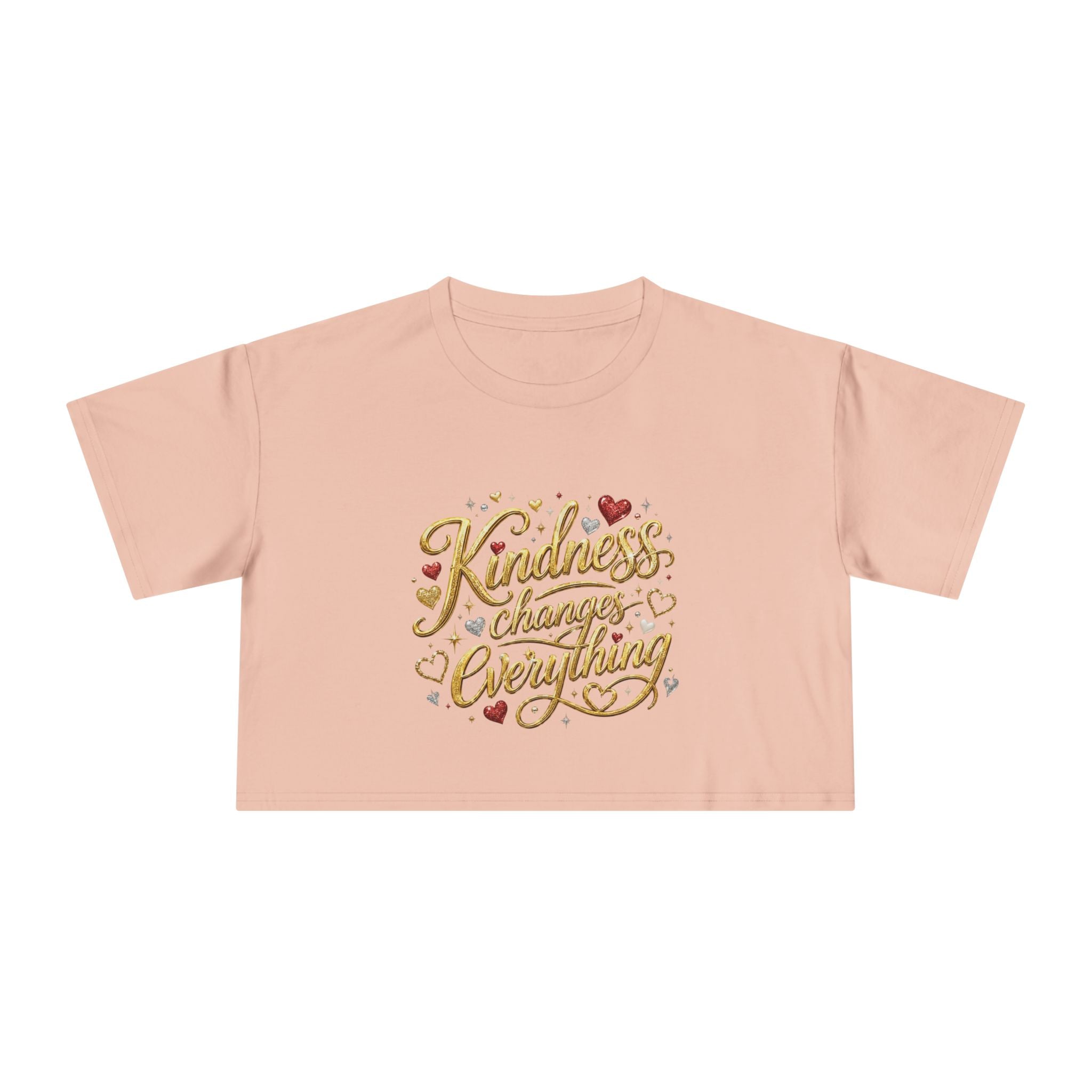 Kindness Changes Everything Crop Tee | Inspirational Women’s Cropped T-Shirt | Soft Casual Graphic Top