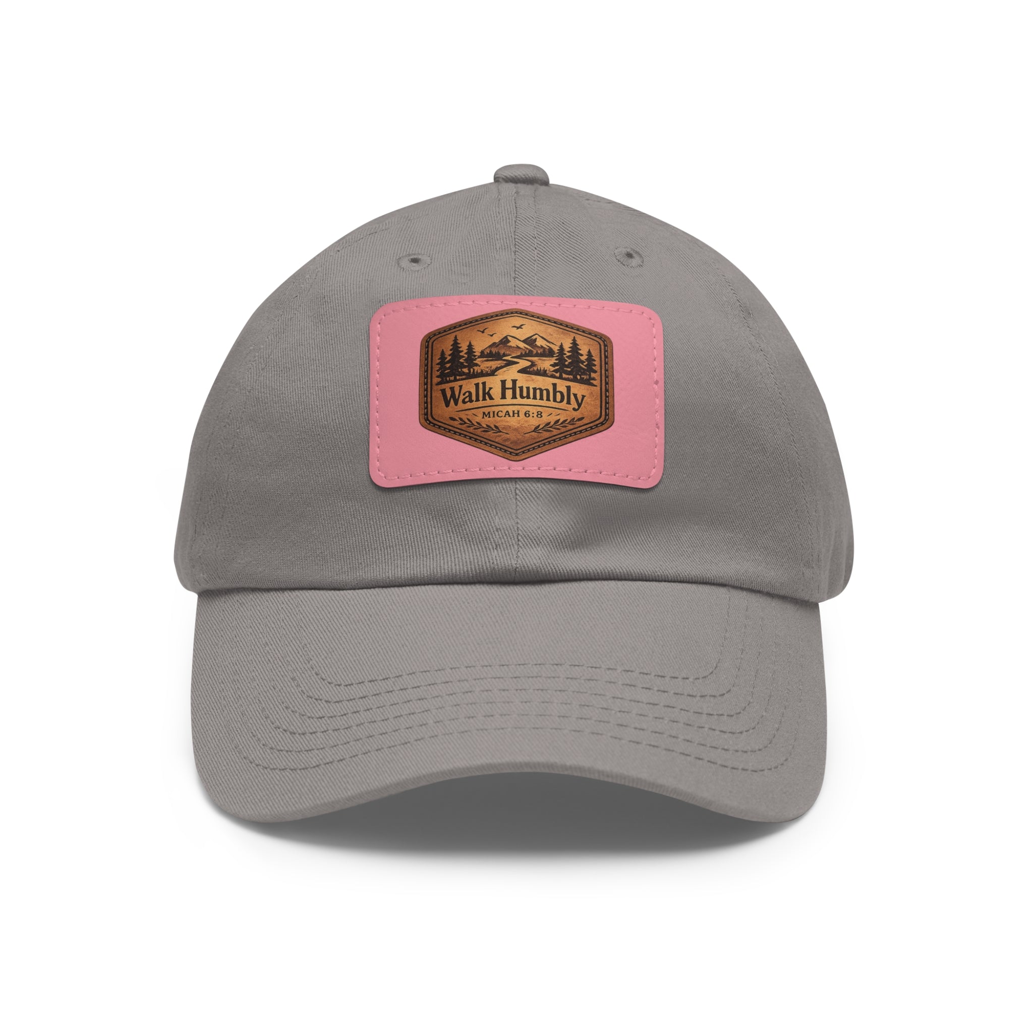 Walk Humbly Leather Patch Dad Hat | Micah 6:8 Christian Outdoor Cap | Faith Freedom Creations