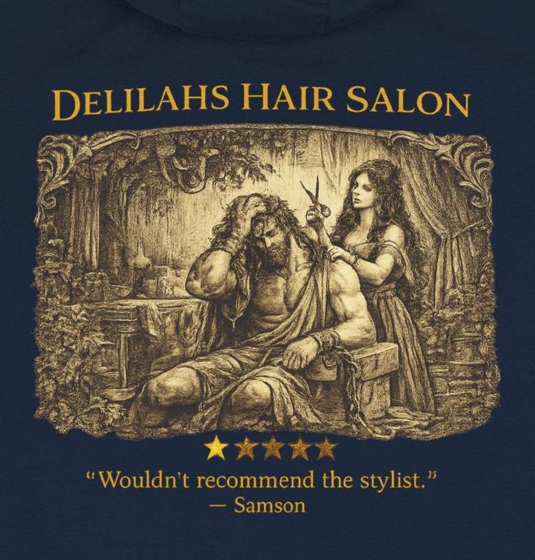 Delilah’s Salon – Hoodie | Vintage Review Graphic – Five-Star Faith Series