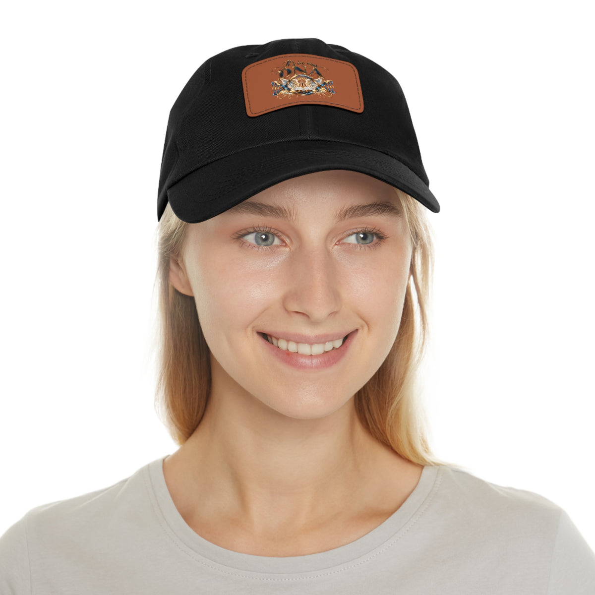 It's in My DNA Christian Dad Hat – Faith-Inspired Faux Leather Patch Baseball Cap