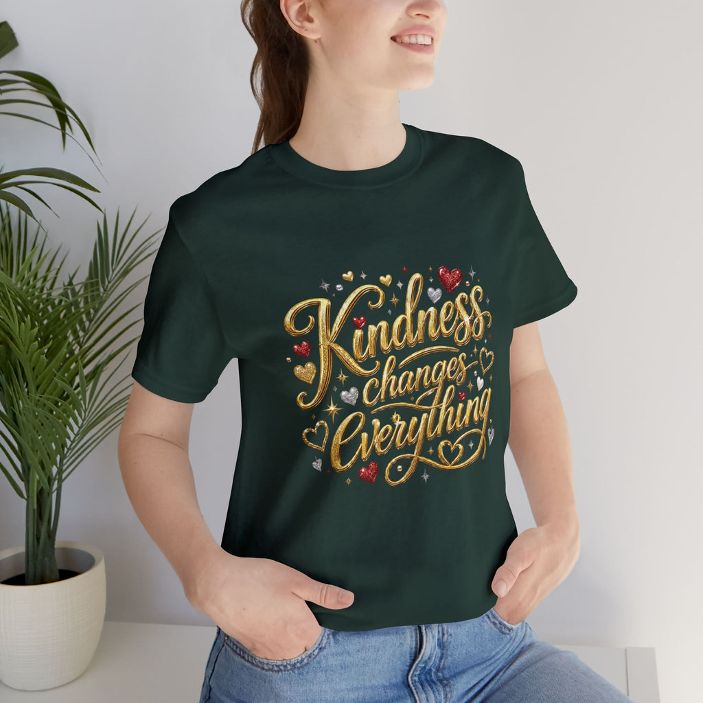 Kindness Changes Everything T-Shirt | Inspirational Script Graphic Tee | Soft Everyday Kindness Shirt
