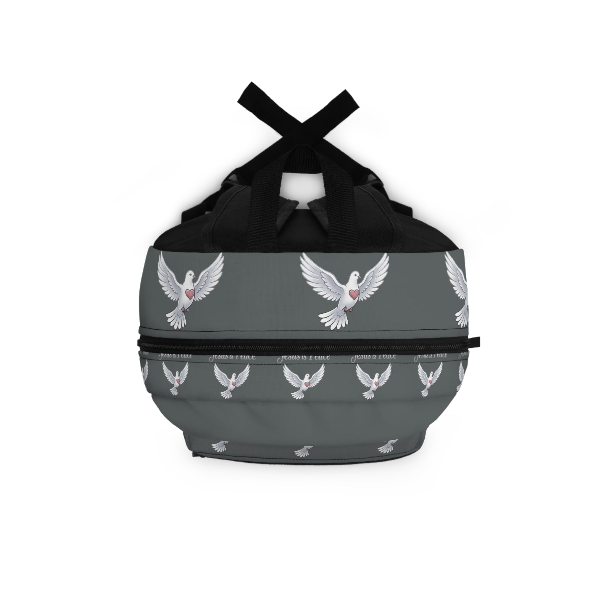 Jesus Is Peace Backpack with White Dove — Faith-Inspired Christian Daypack