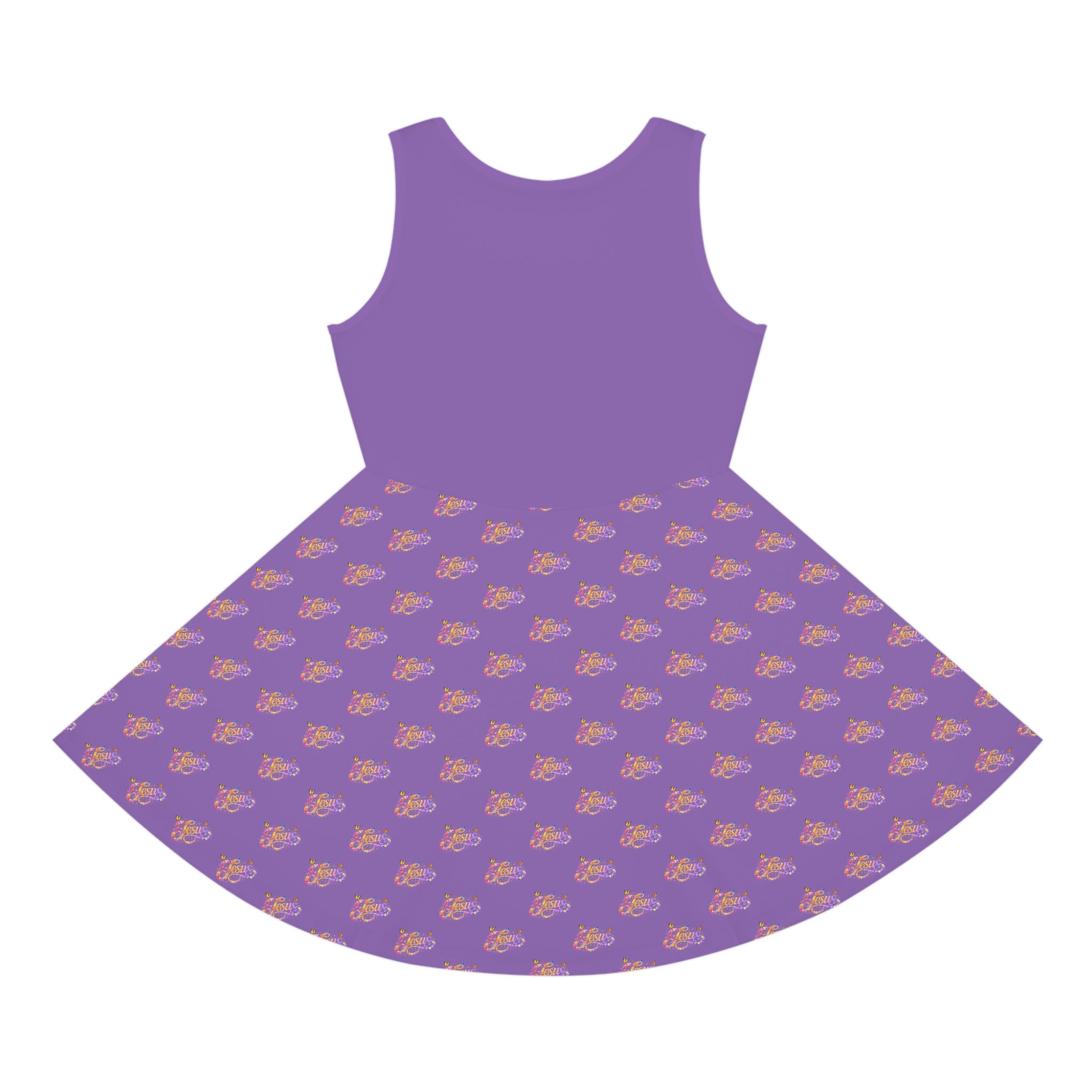 Girls Purple Floral Butterfly Jesus Sundress – Christian Youth Faith Dress | Mom & Daughter Matching Outfit