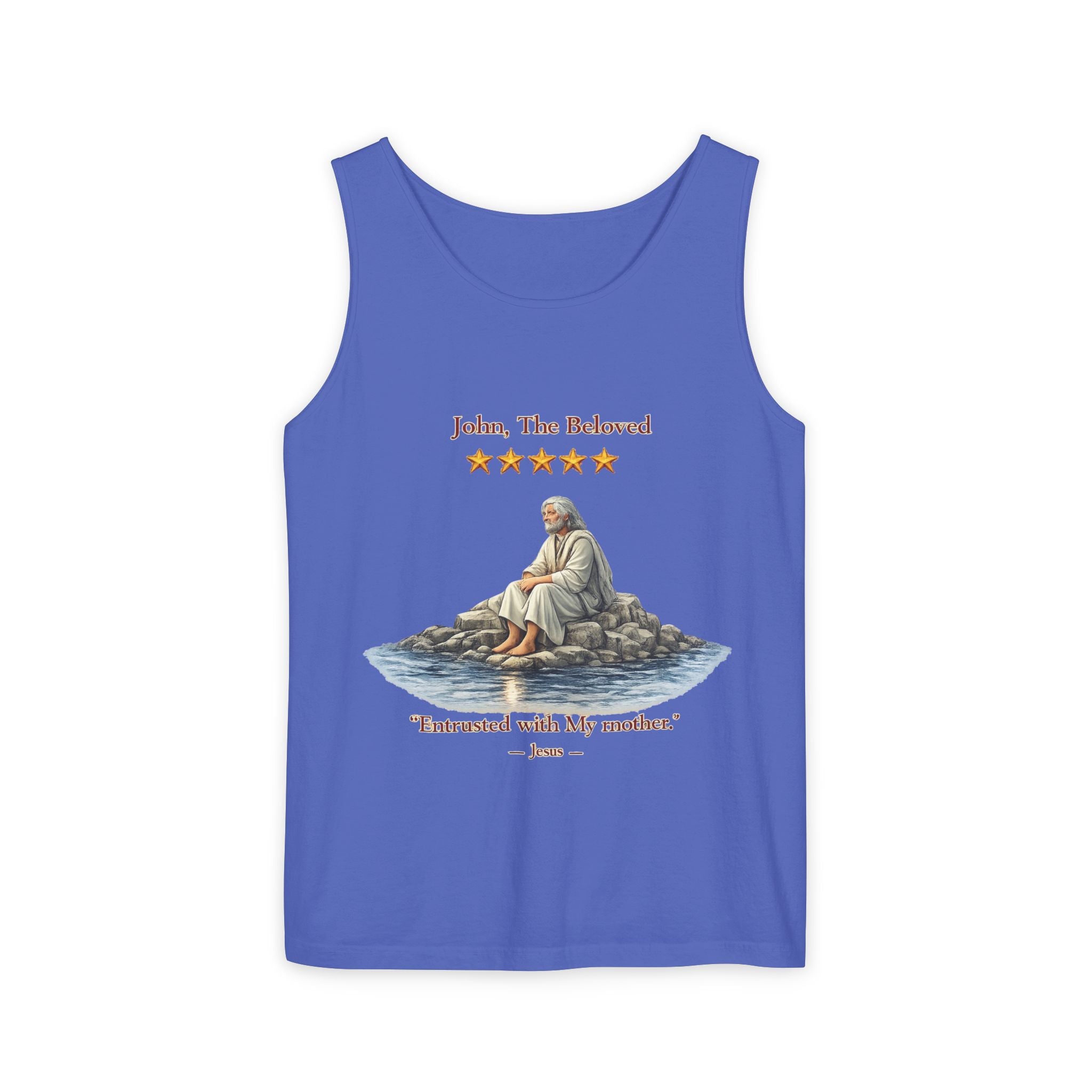 "John, the Beloved Review" Tank Top — "Entrusted with My Mother" Christian Faith Graphic Tank-⭐ Five-Star Faith Series⭐