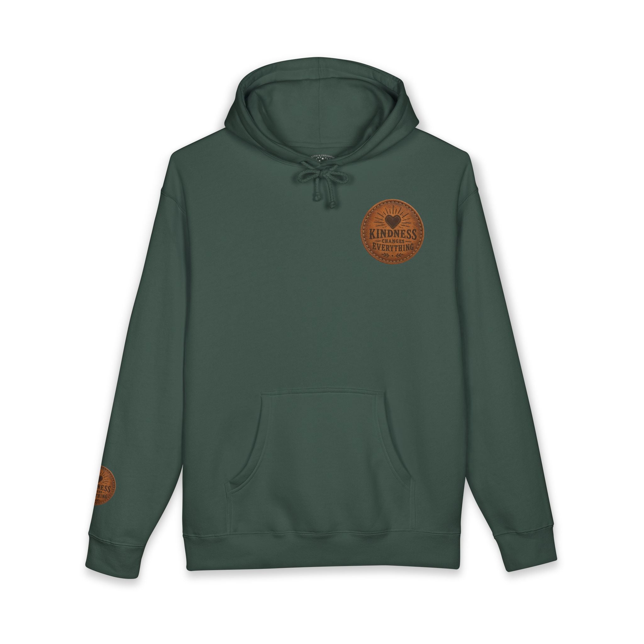 Kindness Changes Everything Hoodie — Inspirational Heart Patch Design