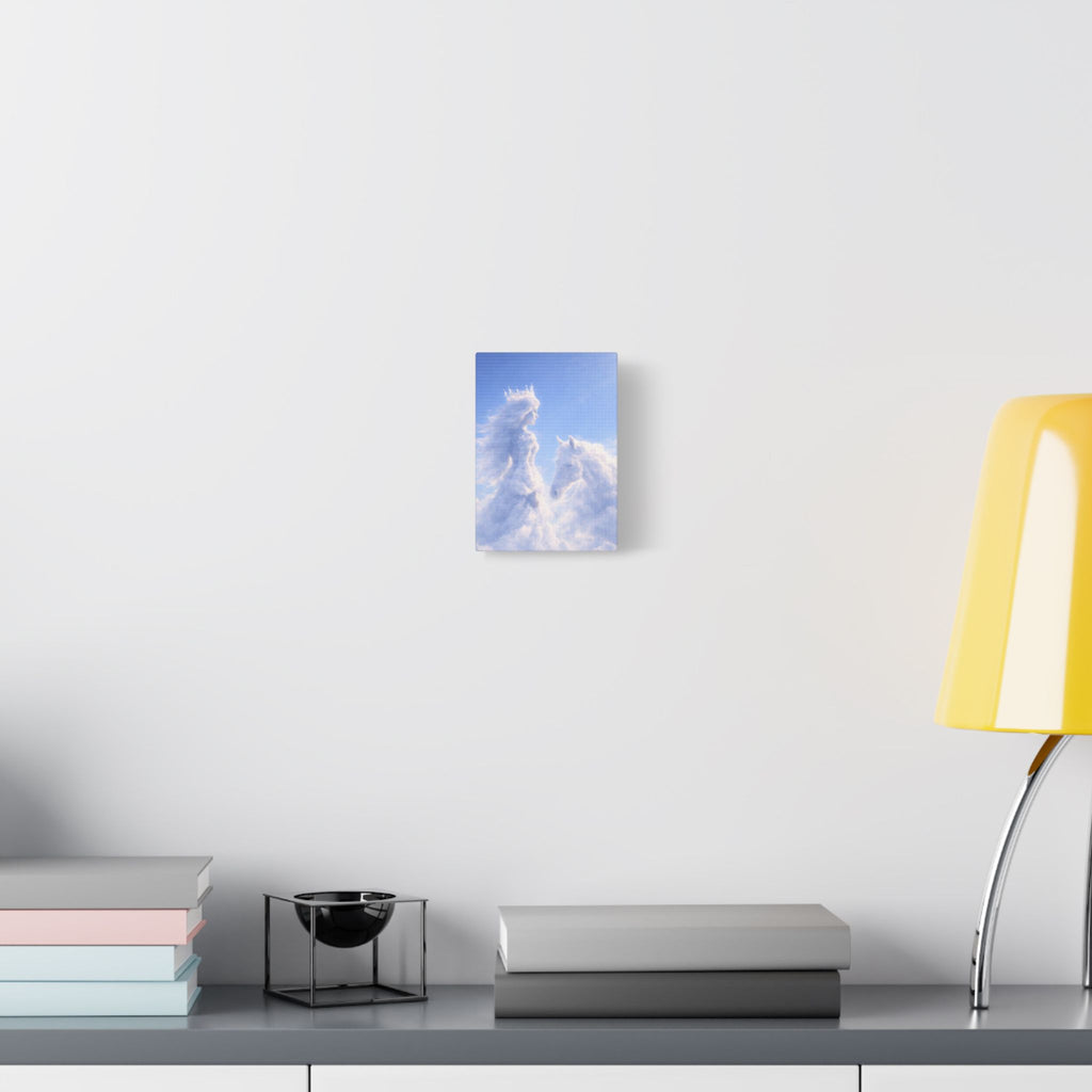 Cloud Princess & Horse Canvas — Dreamy Fairy Tale Nursery Wall Art