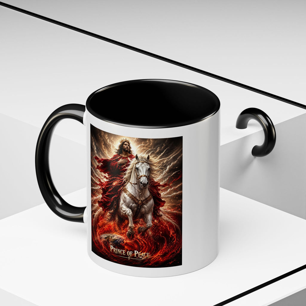 Prince of Peace Coffee Mug | Christian Jesus Rider Accent Mug | Inspirational Faith Gift