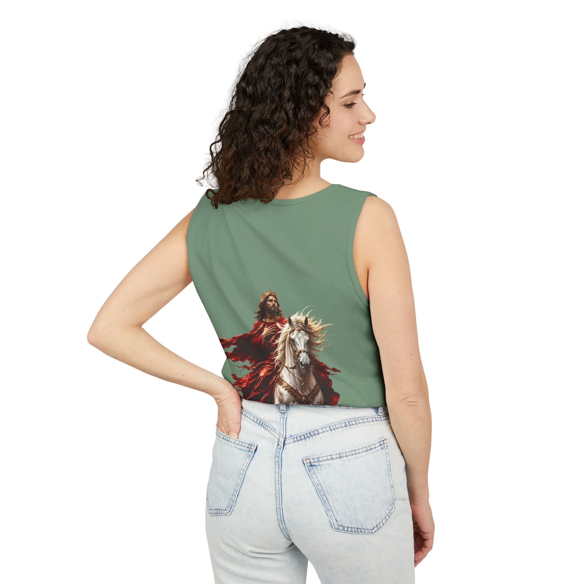 Jesus Second Coming Tank Top | Jesus on White Horse Christian Tank | Inspirational Faith Apparel