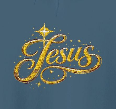 Jesus Gold Script Hoodie – Sparkle Christian Faith Pullover | Inspirational Hoodie