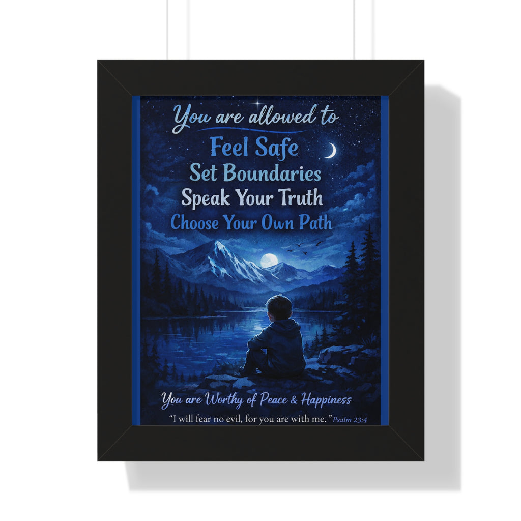 "You Are Allowed to Feel Safe" Framed Inspirational Poster | Gallery-Quality Wall Art