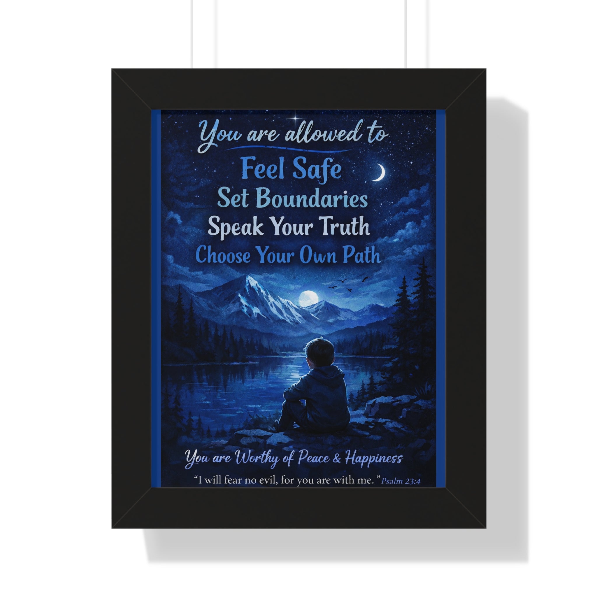 "You Are Allowed to Feel Safe" Framed Inspirational Poster | Gallery-Quality Wall Art