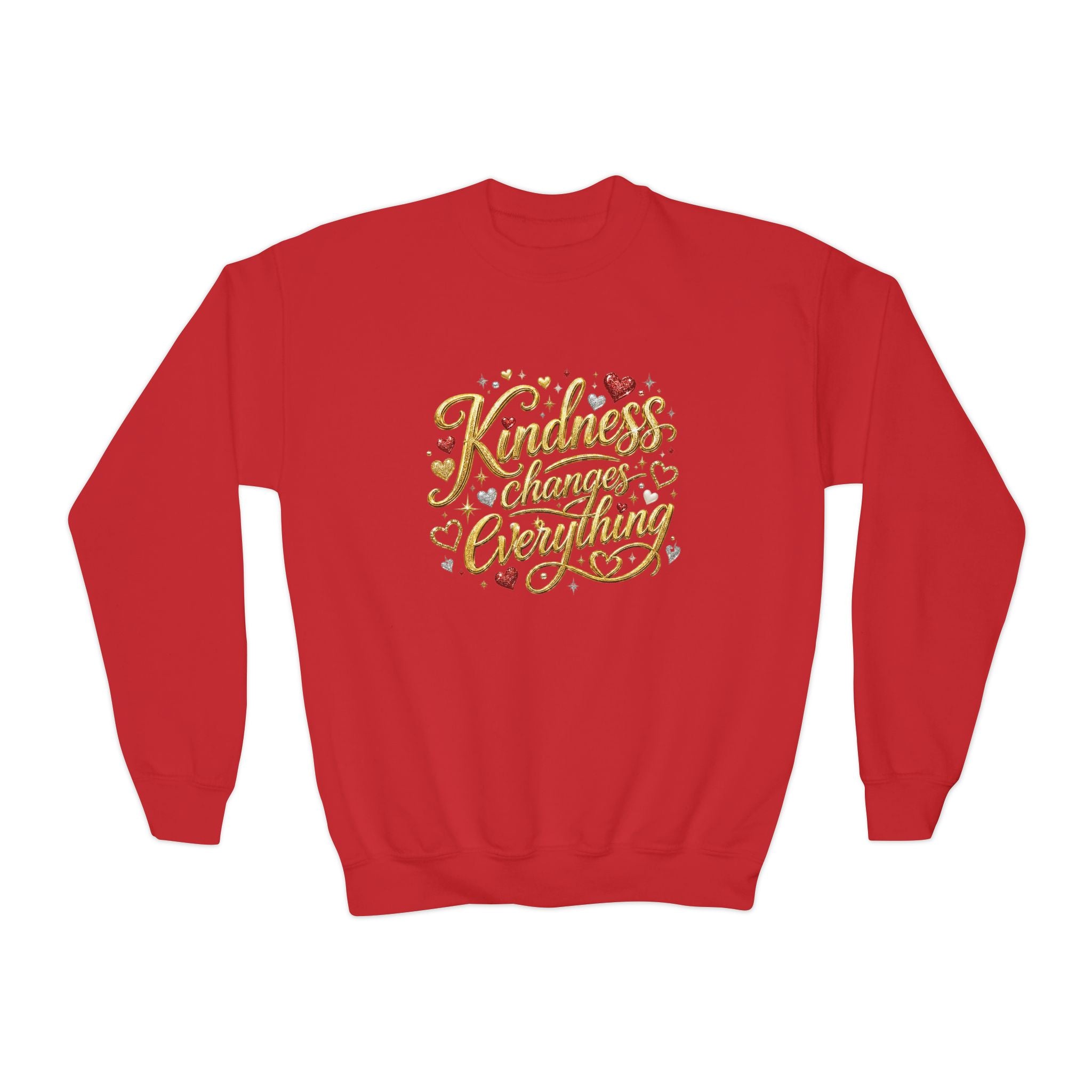 Kindness Changes Everything Youth Crewneck Sweatshirt – Inspirational Kids Pullove