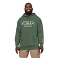 “We Are All Human” Pigment-Dyed Hoodie – Inclusive Comfort Pullover | Inspirational Minimalist Hoodie