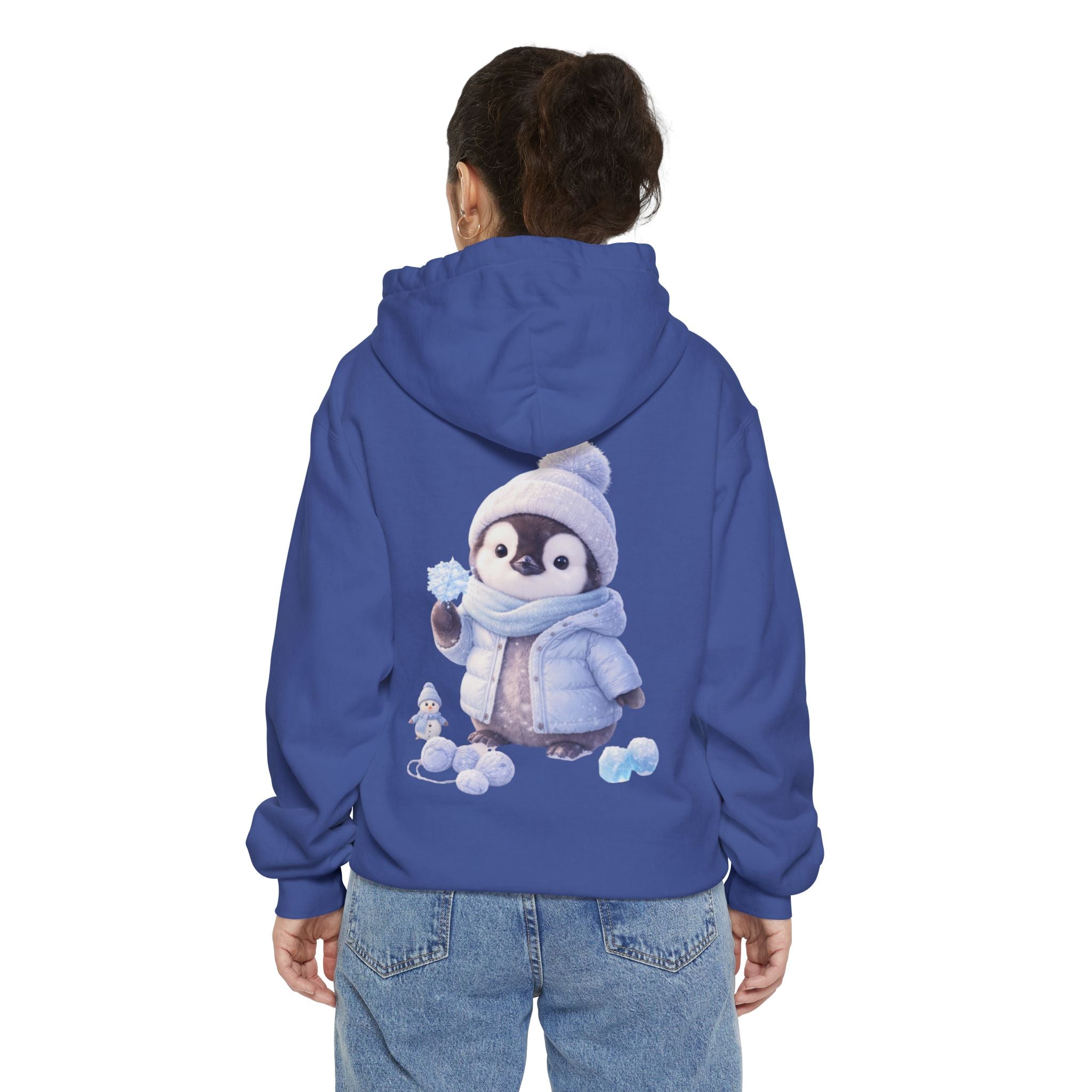 Penguin Winter Hoodie — Cute Baby Penguin in Beanie & Scarf