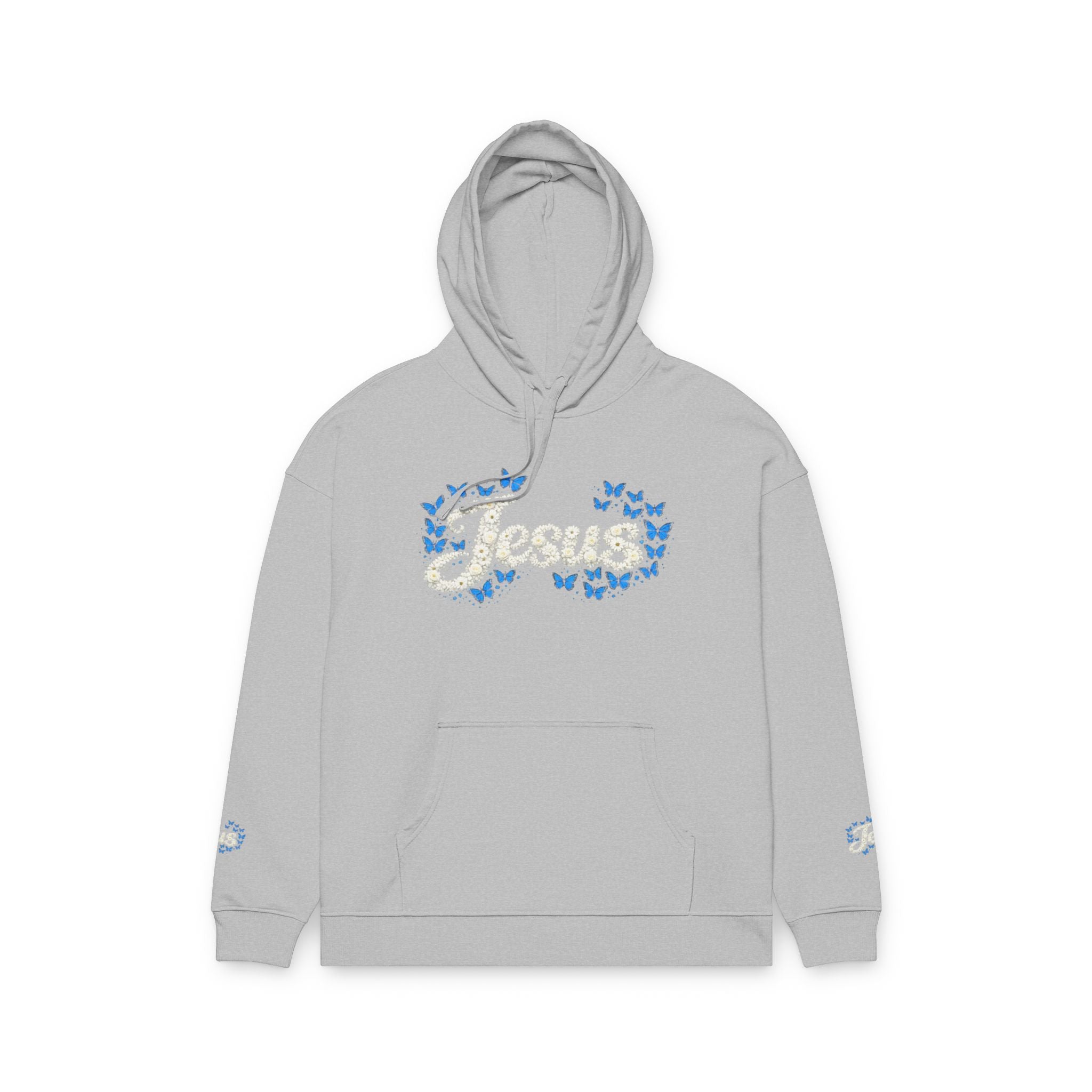 Jesus Floral Hoodie – Christian Faith Organic Pullover | Relaxed Fit Inspirational Hoodie