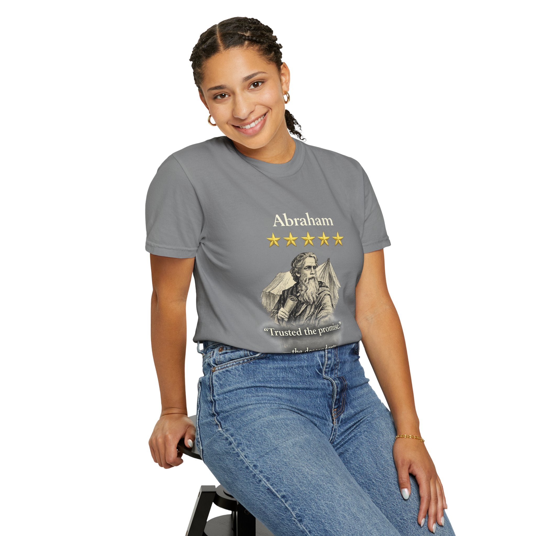 Abraham – Vintage T-Shirt | “I Trusted the Promise” Graphic – Five-Star Faith Series
