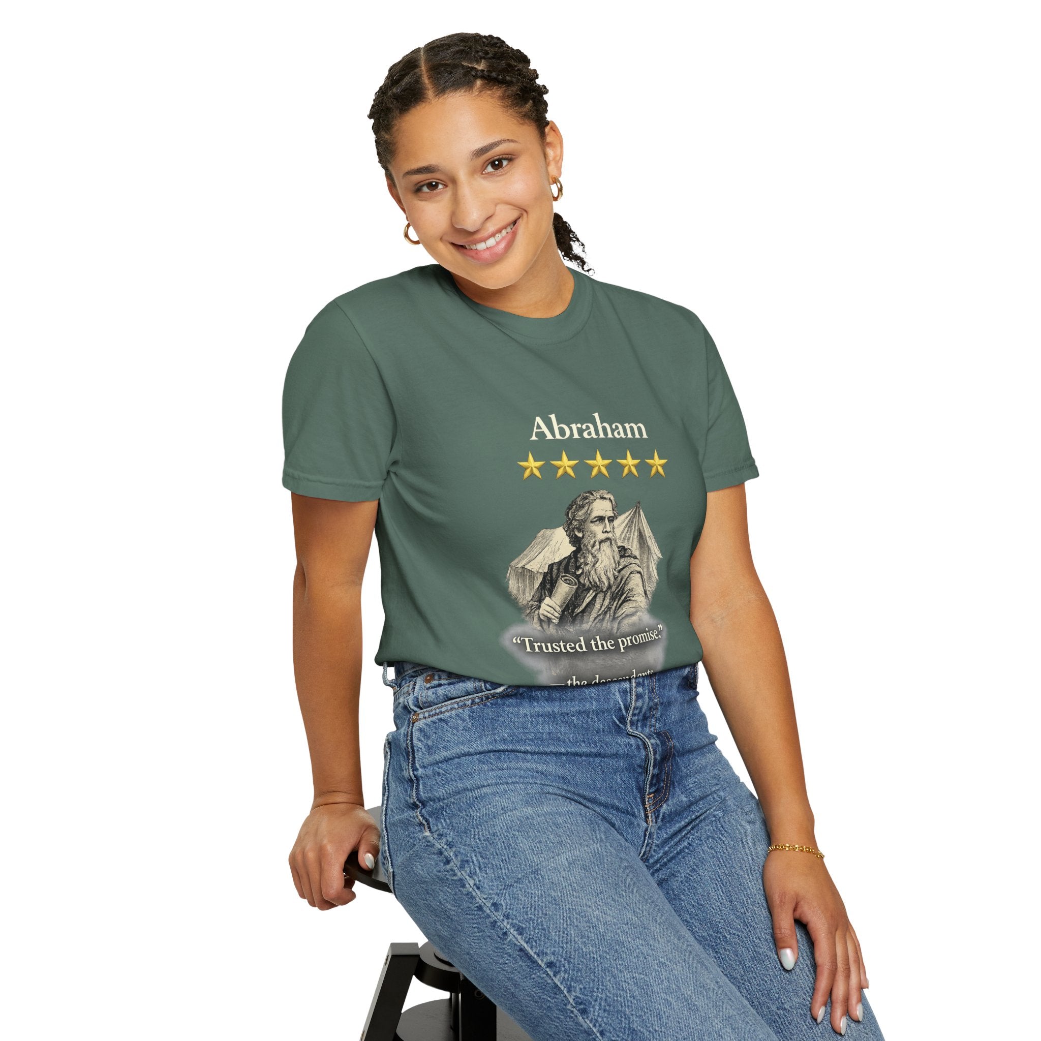 Abraham – Vintage T-Shirt | “I Trusted the Promise” Graphic – Five-Star Faith Series