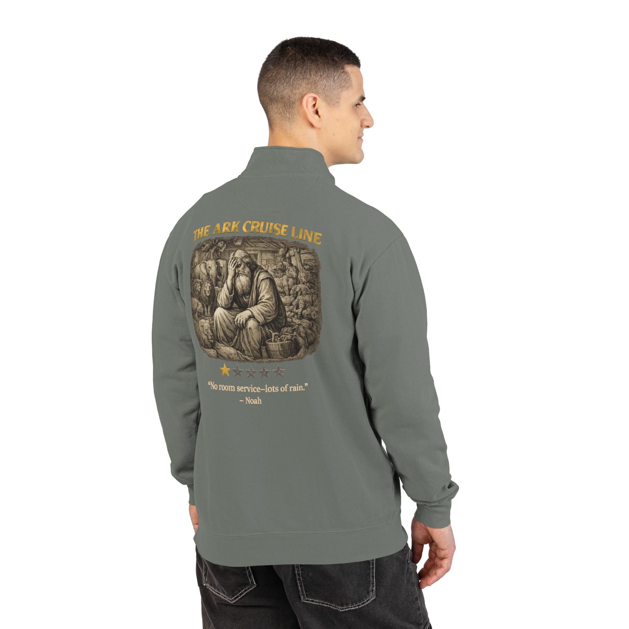 Noah – Quarter-Zip Sweatshirt | “No Room Service — Lots of Rain” Review – Five-Star Faith Series