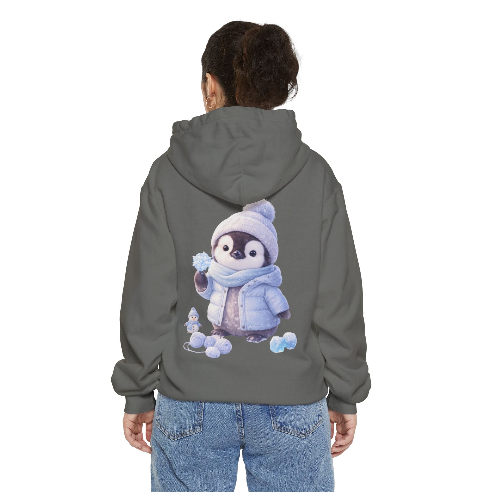 Penguin Winter Hoodie — Cute Baby Penguin in Beanie & Scarf