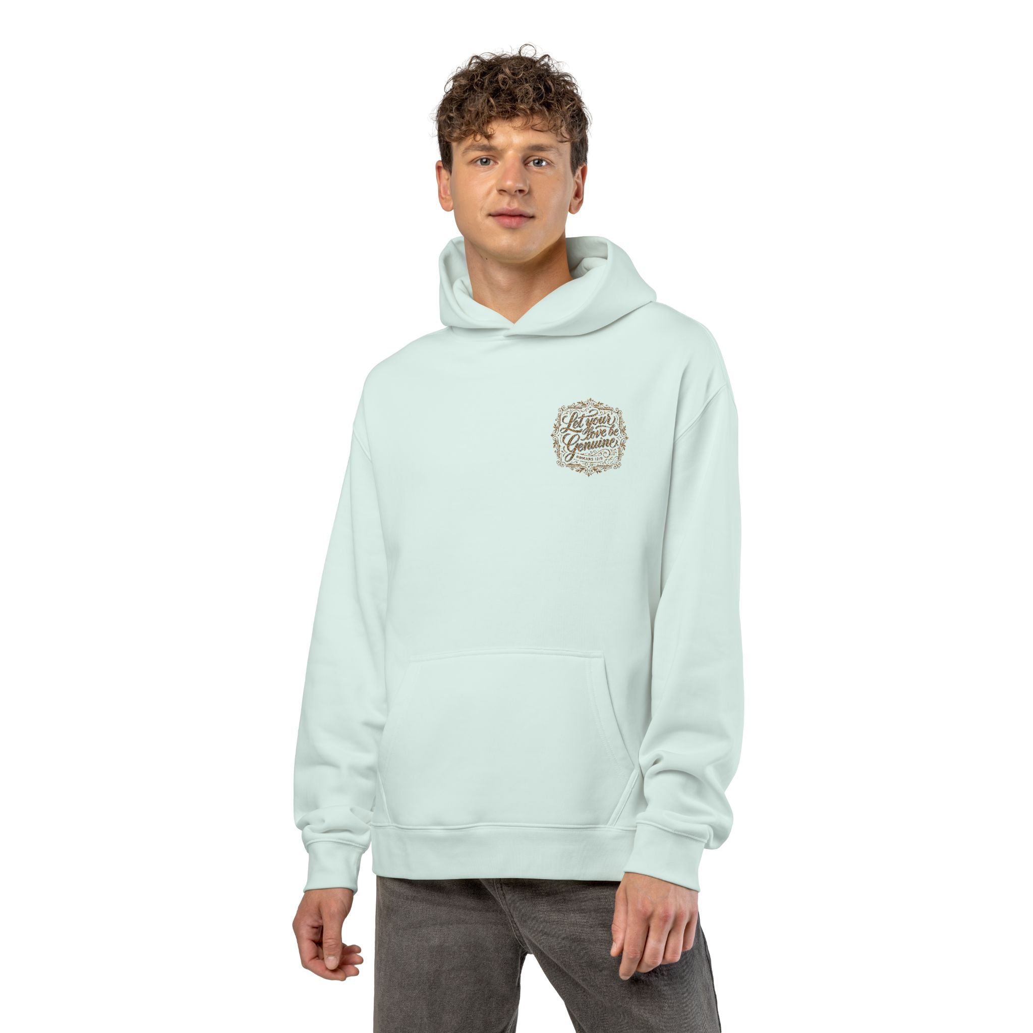 “Let Your Love Be Genuine” Hoodie – Romans 12:9 Christian Pullover | Faith & Freedom Creations