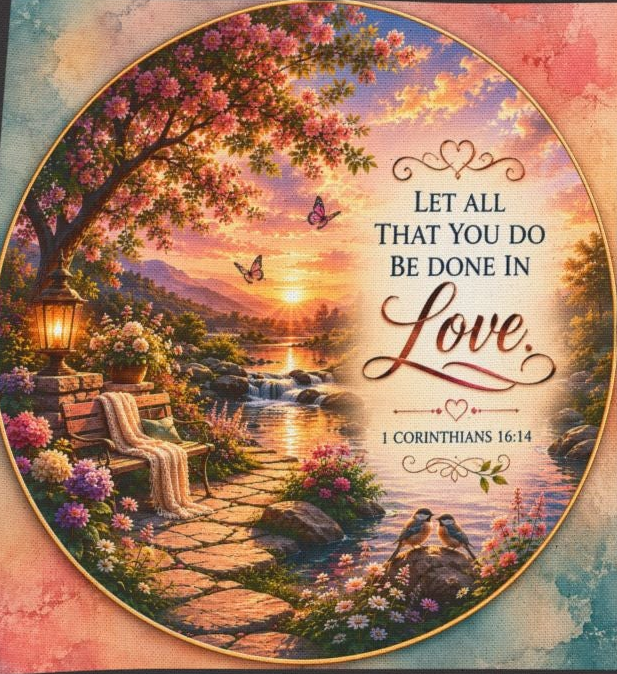 Let All That You Do Be Done in Love Tote Bag | 1 Corinthians 16:14 Christian Canvas Tote