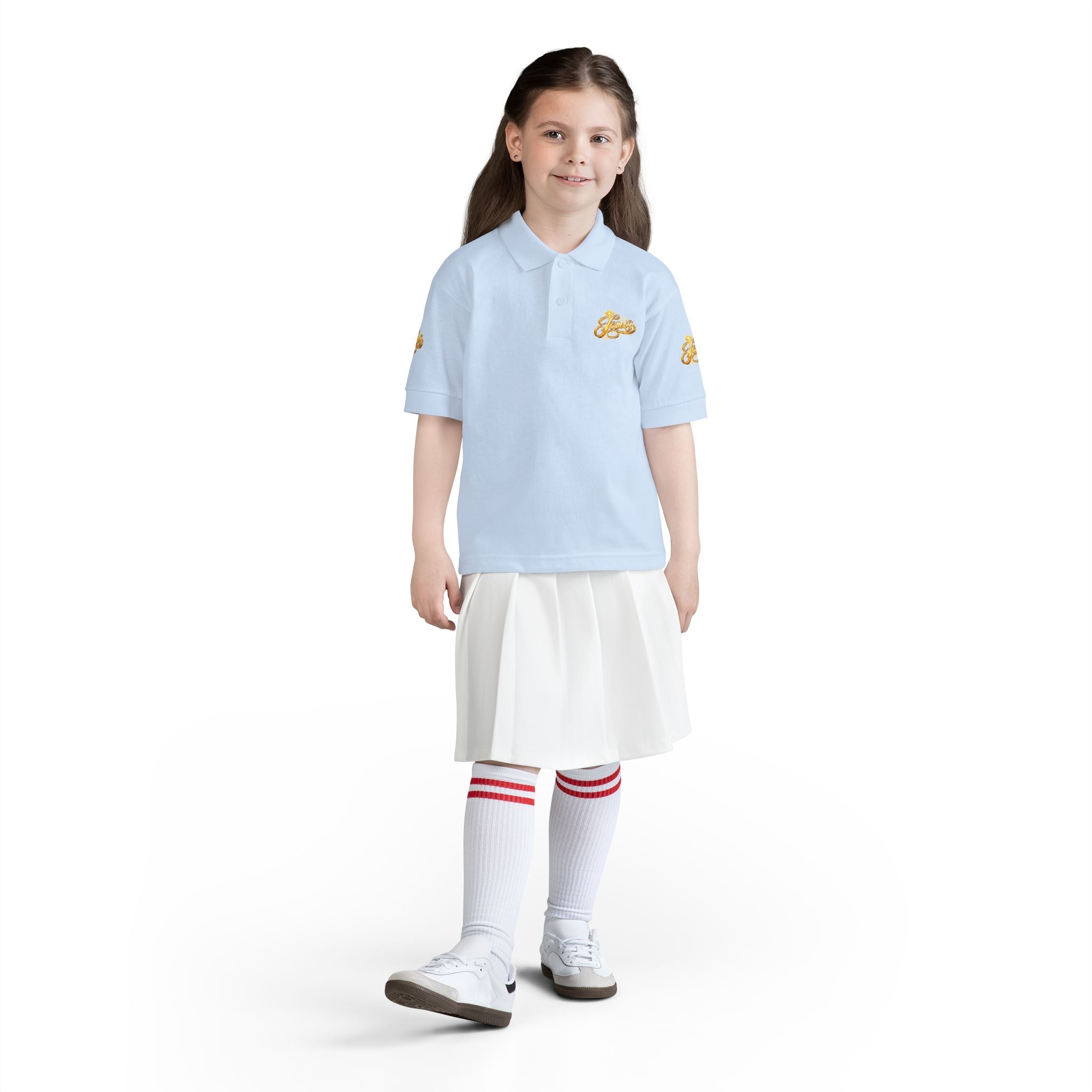 Kids Jesus Gold Nugget Polo – Youth Christian Faith Shirt | Church & Dress Casual Polo