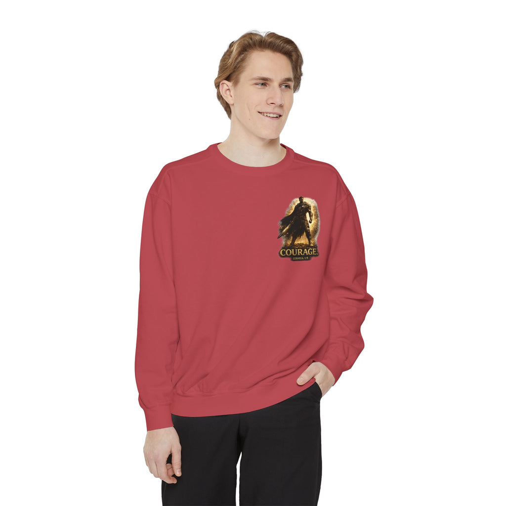 Joshua Courage Sweatshirt | Be Strong and Courageous Christian Crewneck | Inspirational Faith Apparel
