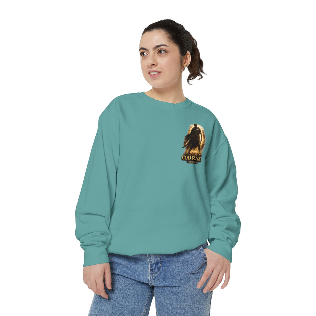Joshua Courage Sweatshirt | Be Strong and Courageous Christian Crewneck | Inspirational Faith Apparel