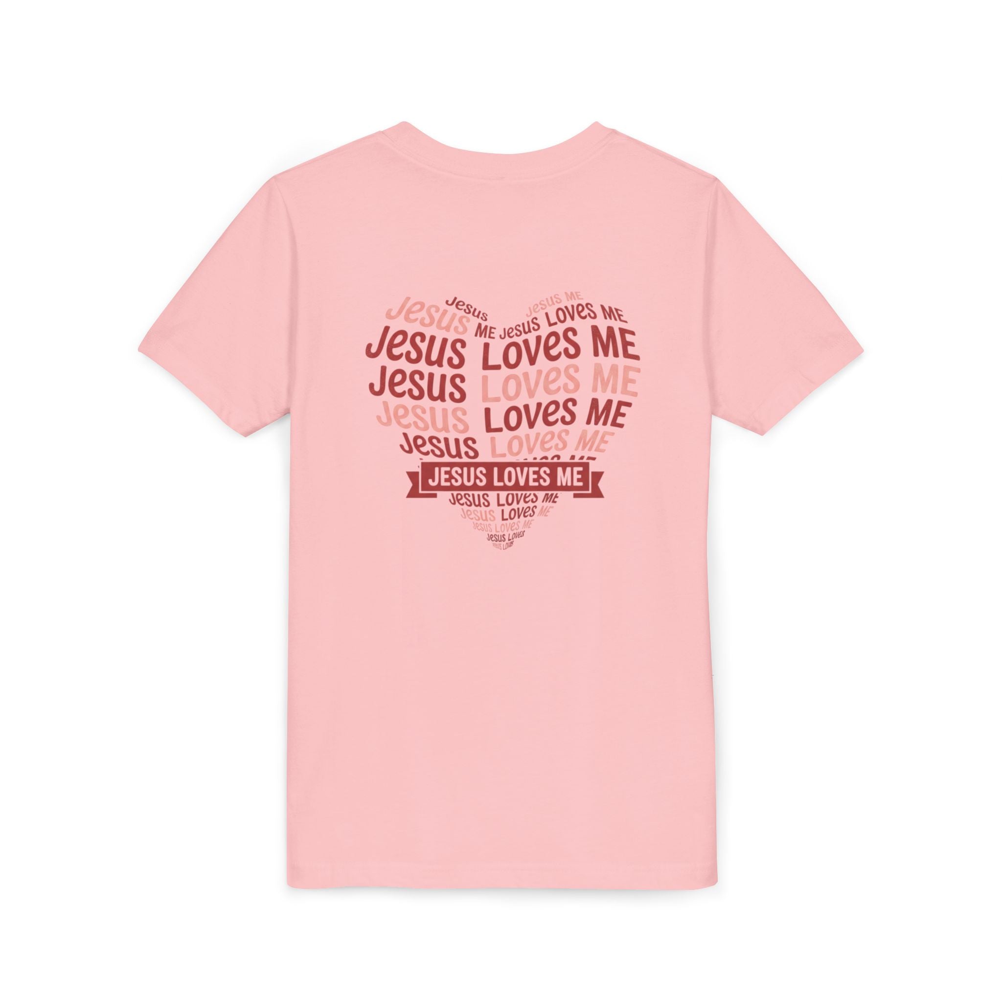 Jesus Loves Me Youth T-Shirt – Heart Word Cloud Christian Kids Tee | Faith Inspired Youth Shirt
