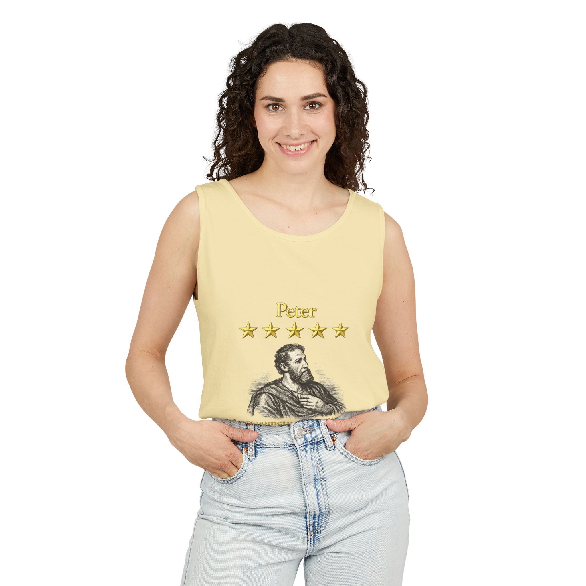 Peter Christian Tank Top — "Falters Sometimes. Still Chosen." Jesus Review-⭐ Five-Star Faith Series⭐