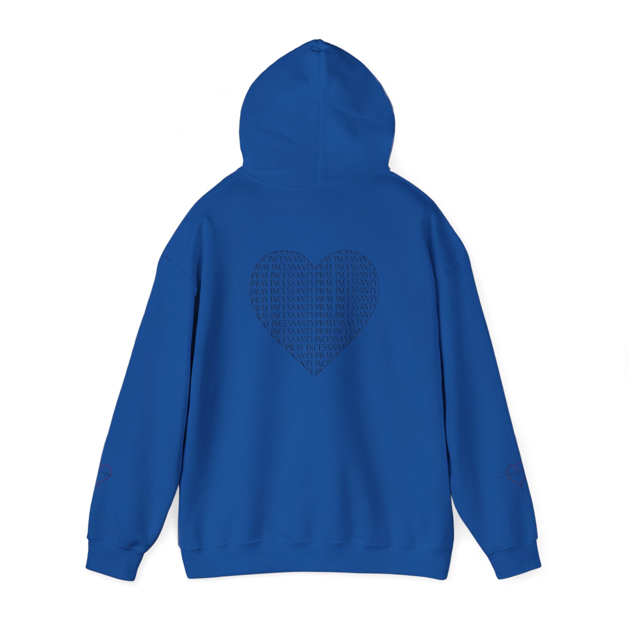 'Pray Incessantly' Heart Script Hoodie — Faith-Inspired Pullover