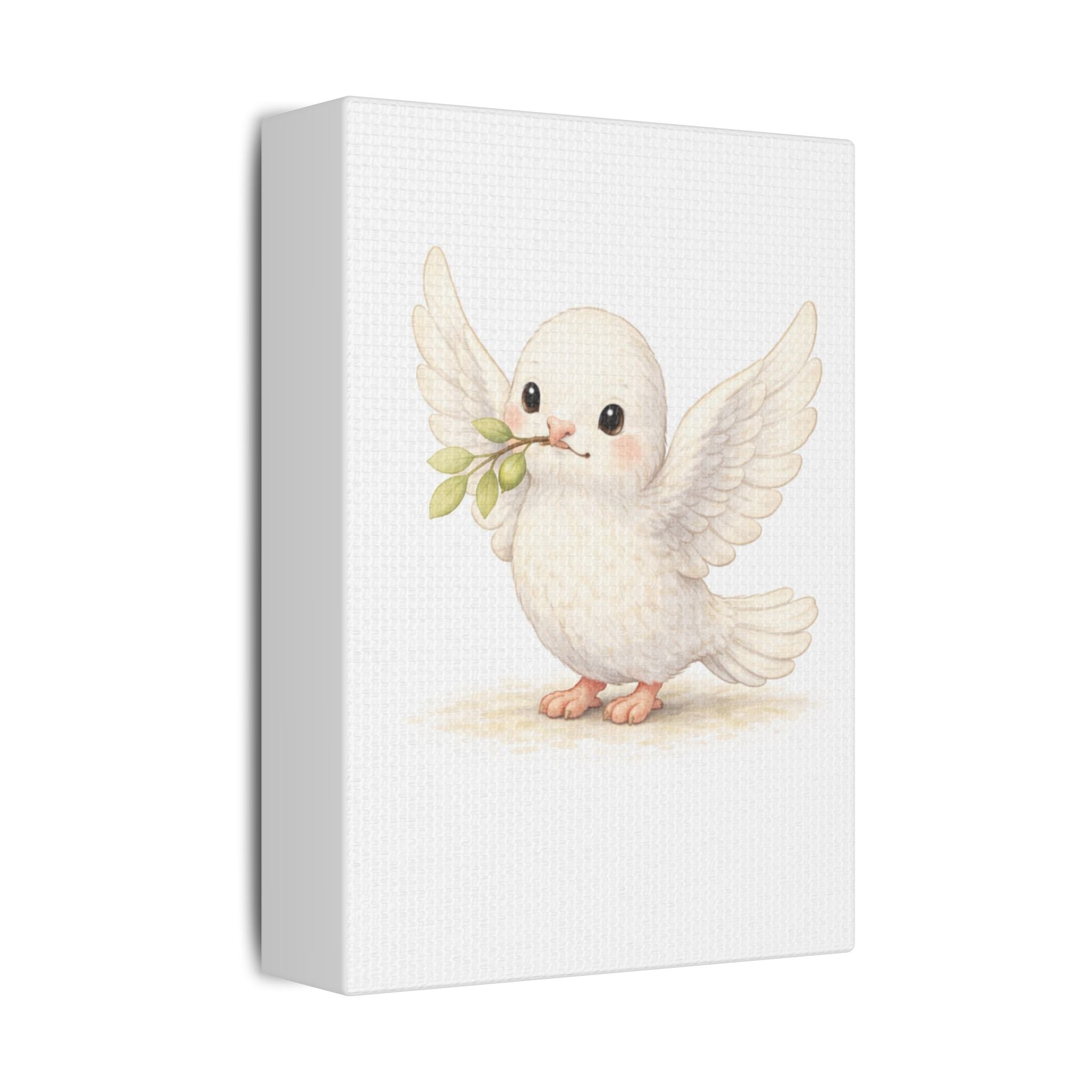 White Dove Canvas — Peaceful Nursery Wall Art