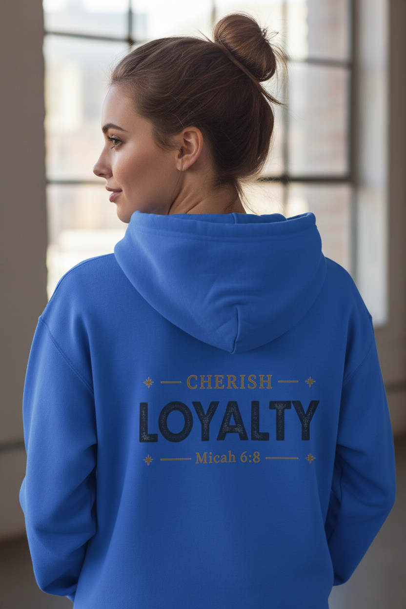 Cherish Loyalty – Zip Hoodie | Micah 6:8 Scripture Graphic